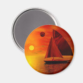 Segeln bei Sunset Magnet (Vorderseite/Rückseite)