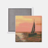 Segeln bei Sunset Magnet (Vorderseite/Rückseite)