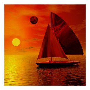 Segeln bei Sunset Poster