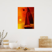 Segeln bei Sunset Poster (Küche)