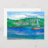 Segeln Bergsee-Zauber im Val Piora Postkarte (Vorne/Hinten)