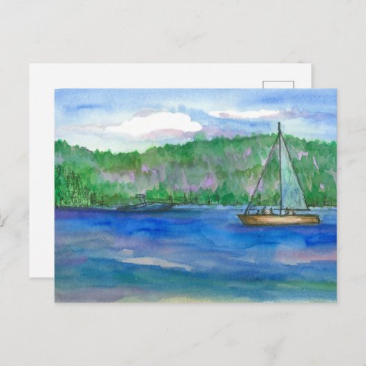 Segeln Bergsee-Zauber im Val Piora Postkarte (Vorne/Hinten)