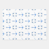 Segeln Blue Anchor und Life Ring Nautic Geschenkpapier Set (Vorderseite)