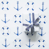 Segeln Blue Anchor und Life Ring Nautic Geschenkpapier Set