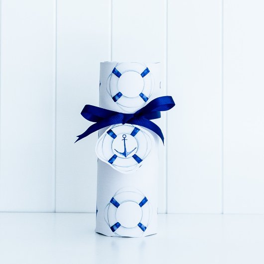 Segeln Blue Anchor und Life Ring Nautic Geschenkpapier Set