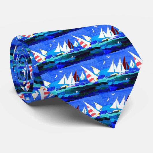"Segeln-Boots-" Krawatte (Gerollt)