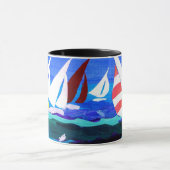 "Segeln-Boots-" Wecker-Tasse Tasse (Zentrum)