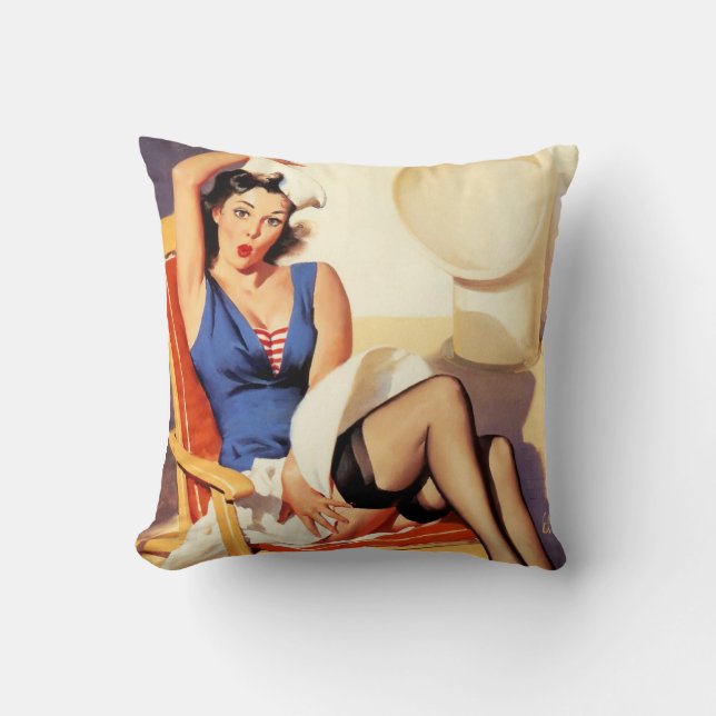 Segeln-Button oben Kissen (Vorderseite)