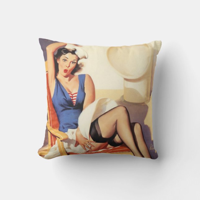 Segeln-Button oben Kissen Für Draußen (Vorderseite)