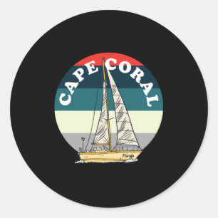 Segeln Cape Coral Florida Vintage Runder Aufkleber