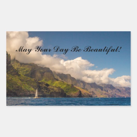 Segeln der Küstenlinie Rechteckiger Aufkleber (Vorderseite)