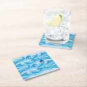 Segeln der Wellen auf Segel-Boot Rechteckiger Pappuntersetzer (Vor Ort)