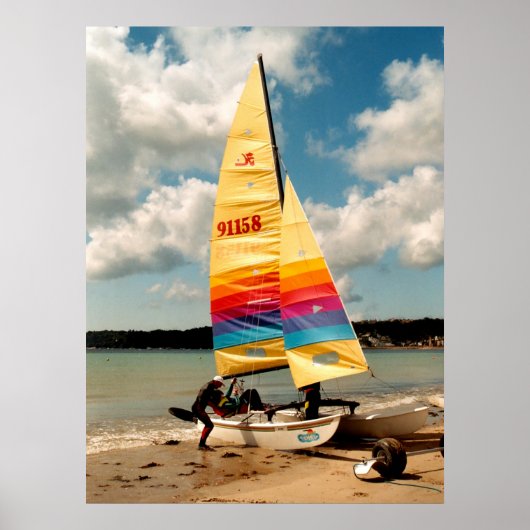Segeln eines Katamarans von Hobie Poster (Vorne)
