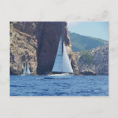 Segeln entlang der Küste Sardiniens Postkarte (Vorderseite)