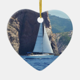 Segeln entlang die Küste von Sardinien Keramik Ornament