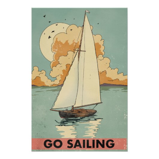 Segeln gehen poster (Vorderseite)