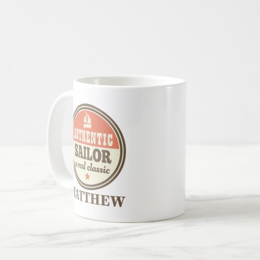 Segeln-Geschenk-authentischer Seemann Kaffeetasse (Vorderseite Links)