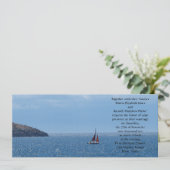 Segeln-Hochzeit Einladung (Stehend Vorderseite)