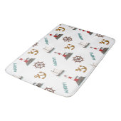 Segeln Illustration Big Patternfarbe+Weiß Badematte (Schrägansicht)