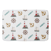 Segeln Illustration Big Patternfarbe+Weiß Badematte (Vorderseite)