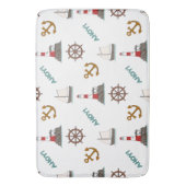 Segeln Illustration Big Patternfarbe+Weiß Badematte (Vorderseite Vertikal)