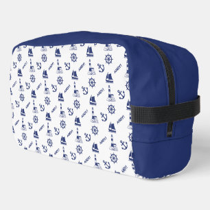 Segeln Illustrative Sml Ptn Navy Blue+White Waschbeutel
