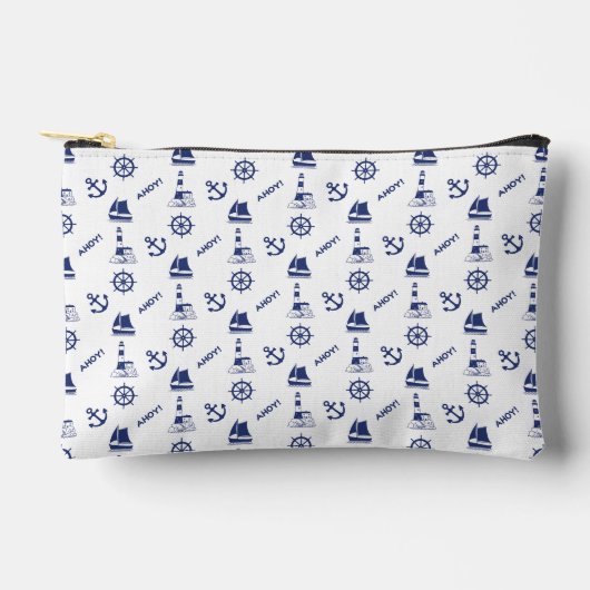 Segeln Illustrative Sml Ptn Navy Blue+White Zubehörtasche (Vorderseite)