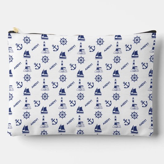 Segeln Illustrative Sml Ptn Navy Blue+White Zubehörtasche (Vorderseite)