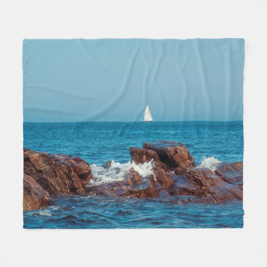Segeln im Atlantik Fleecedecke (Vorderseite (Horizontal))
