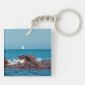 Segeln im Atlantik Schlüsselanhänger (Rückseite)