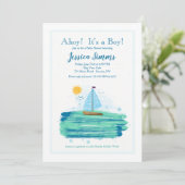 Segeln im Sonnenschein Einladung (Stehend Vorderseite)