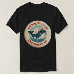 Segeln im Vintage-Stil durch Connecticut-Wal T-Shirt
