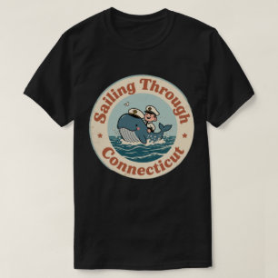 Segeln im Vintage-Stil durch den Connecticut-Wal T-Shirt