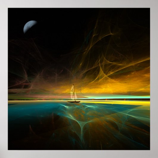 Segeln im zauberhaften Mondlicht Poster (Vorne)