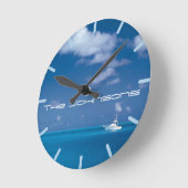 Segeln in den Blauen Runde Wanduhr (Winkel)