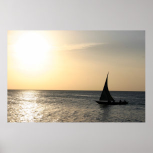 Segeln in den Sonnenuntergang Poster