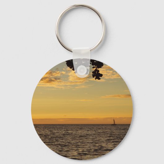 Segeln in den Sonnenuntergang Schlüsselanhänger (Vorderseite)