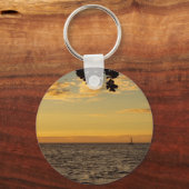 Segeln in den Sonnenuntergang Schlüsselanhänger (Vorderseite)