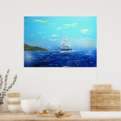 Segeln in die Drake's Bay Poster (Küche)
