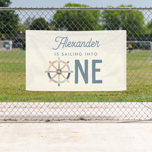 Segeln in einem einzigen naukalen ersten Geburtsta Banner (Insitu)