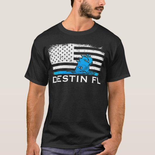 Segeln in Florida Destin FL Boot Patriotic USA T-Shirt (Vorderseite)