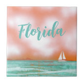Segeln in Florida Fliese (Vorderseite)