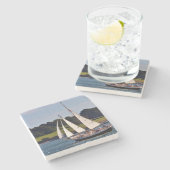 Segeln in Newport, Rhode Island, USA Steinuntersetzer (Seitenansicht)