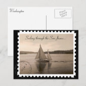 Segeln in San Juans Postkarte (Vorne/Hinten)