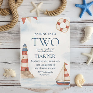 Segeln in zwei nautische Geburtstage   Ahoy Einladung