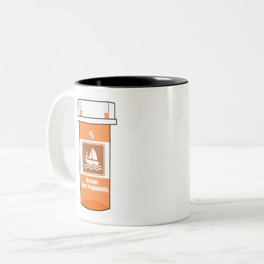 Segeln ist mein Medikament Zweifarbige Tasse (Vorderseite Links)