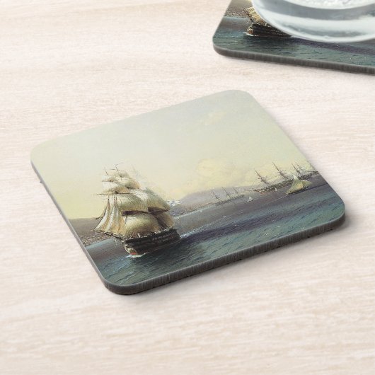 Segeln-Kriegsschiffs-Fregatte versendet Untersetzer (Linke Seite)