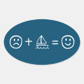 Segeln macht dich glücklich ovaler aufkleber (Vorderseite)