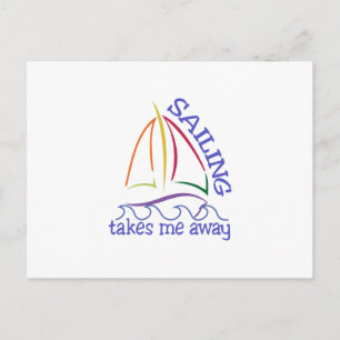 Segeln macht mich weg postkarte