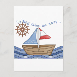 Segeln macht mich weg postkarte